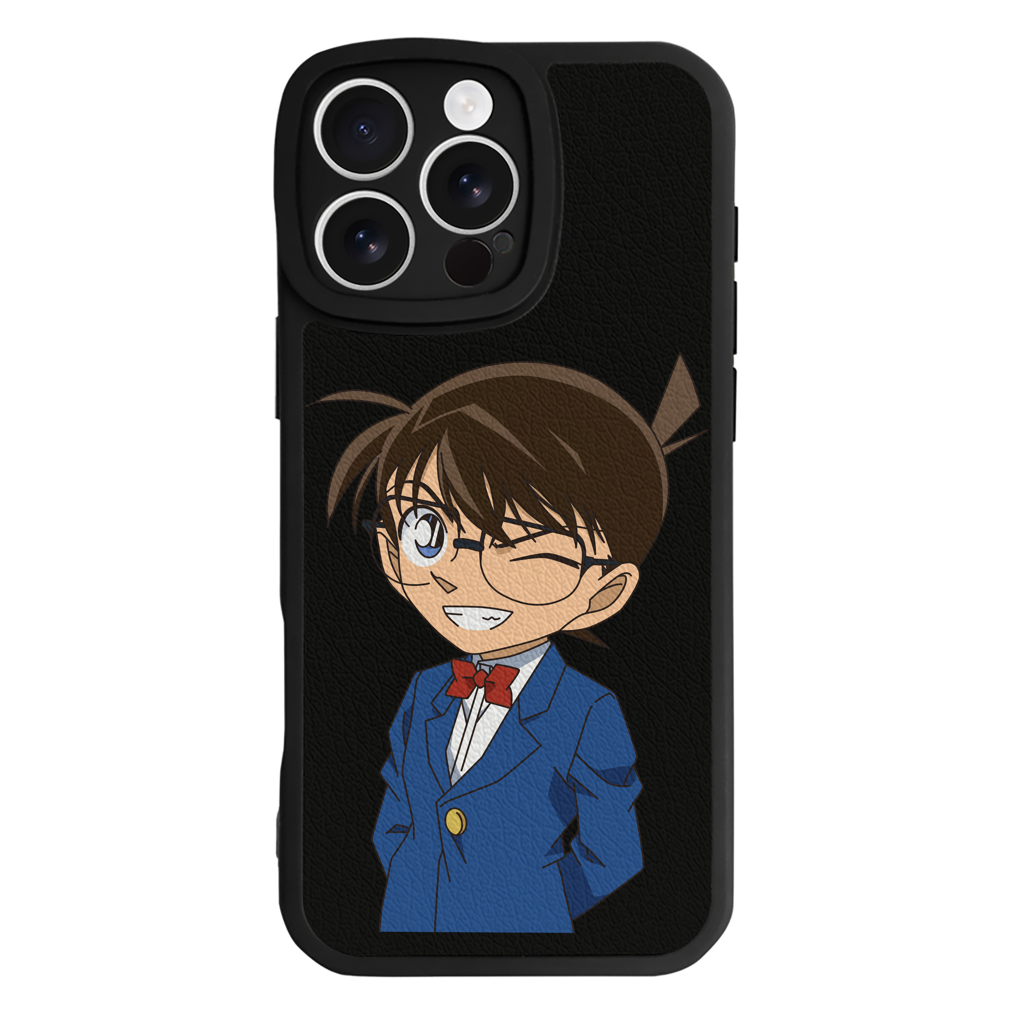 （画像用） 名探偵コナン 江戸川 コナン Detective Conan Conan Edogawa 【iPhone 16シリーズ対応】シリコンスマホケース（レザー調） 材質：シリコン